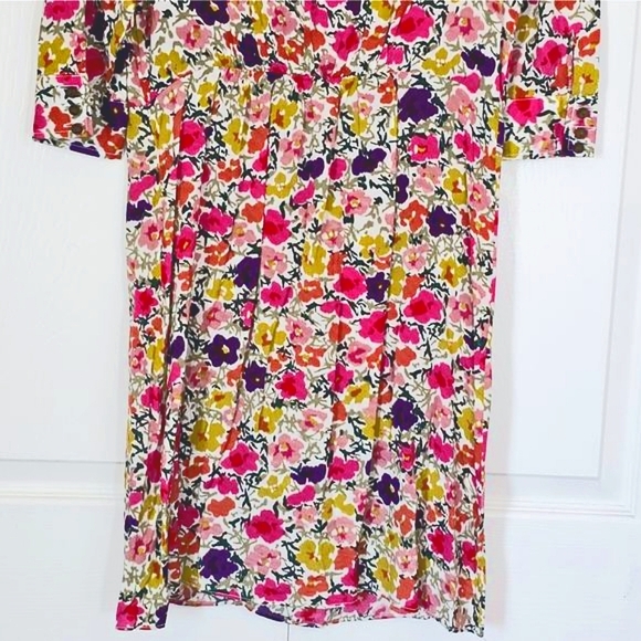 Anthropologie Tulle Womens Floral Faux Wrap Dress Medium Short Spring Easter - Picture 11 of 13